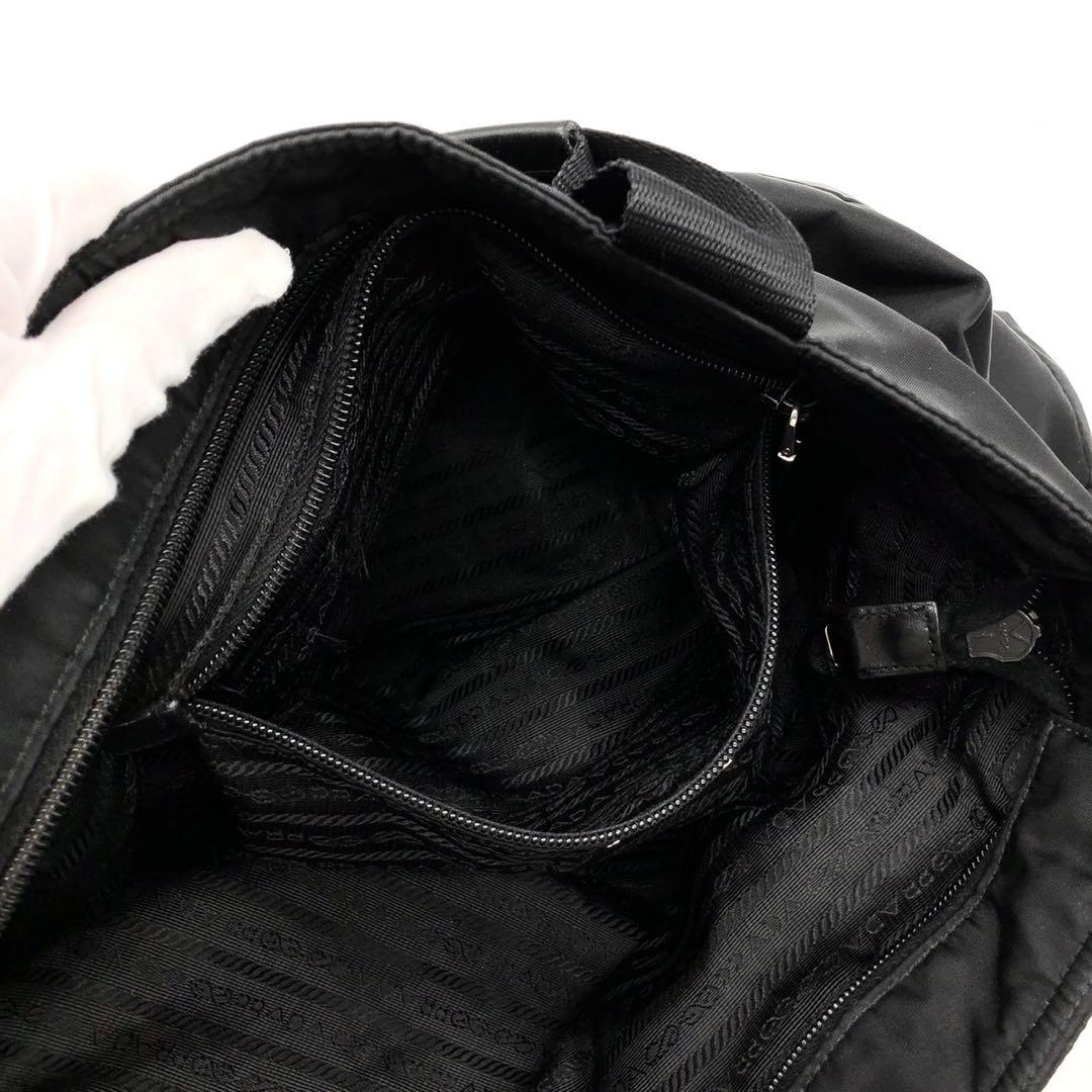 プラダ ショルダーバッグ 2way 三角ロゴ A4可能 ナイロン レザー 黒
