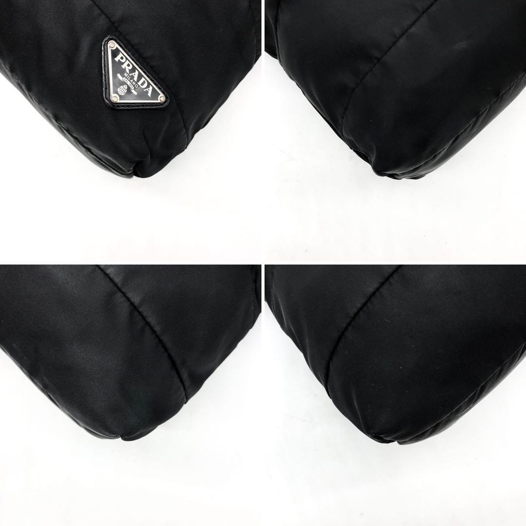 プラダ ショルダーバッグ 2way 三角ロゴ A4可能 ナイロン レザー 黒