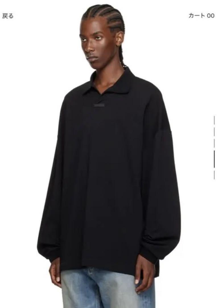 FEAR OF GOD ESSENTIALS ブラック 長袖ポロシャツ
