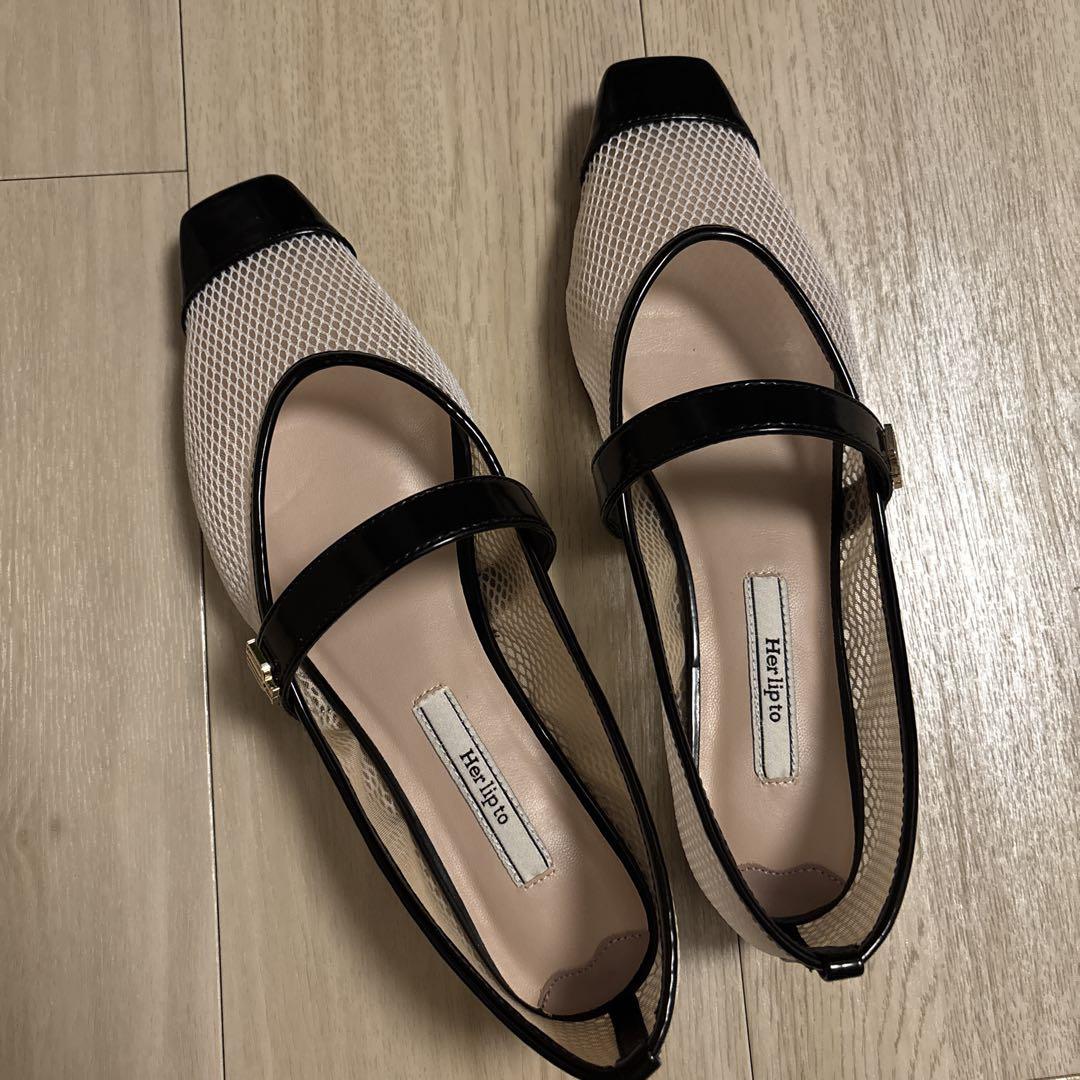 靴 Her lip to Mary Jane Mesh Flats