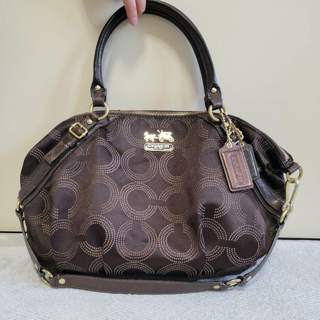 Coach ショルダーバッグ ブラウン 円形模様