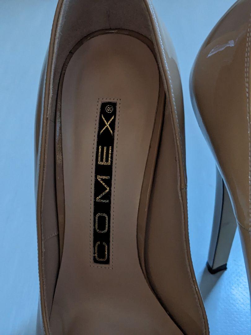 COMEX ベージュ オープントゥ ハイヒール