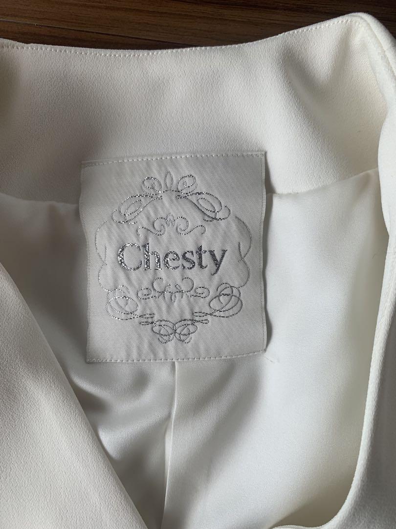 チェスティ chesty ペプラム パール ジャケット 白 - メルカリ