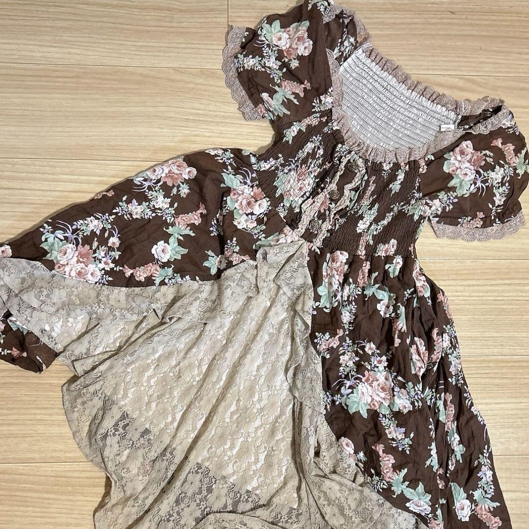 【特別セール品】 axes femme フラワープリントカシュクールコットンワンピ レディース ワンピース