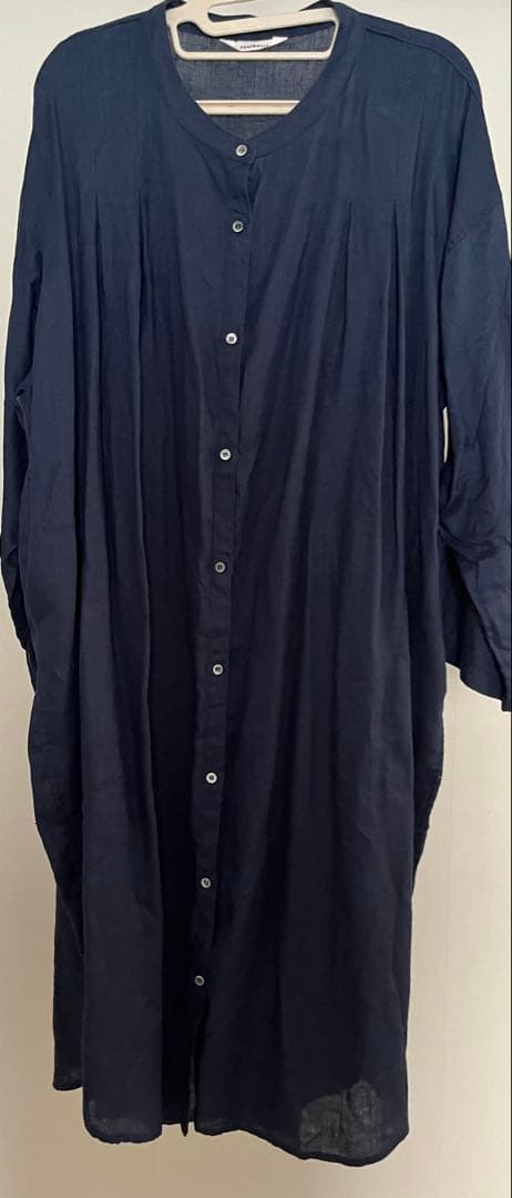 コーデ部屋でいちばん使った、あの羽織り。　羽織り　麻　ロング　ネイビー　紺　3L