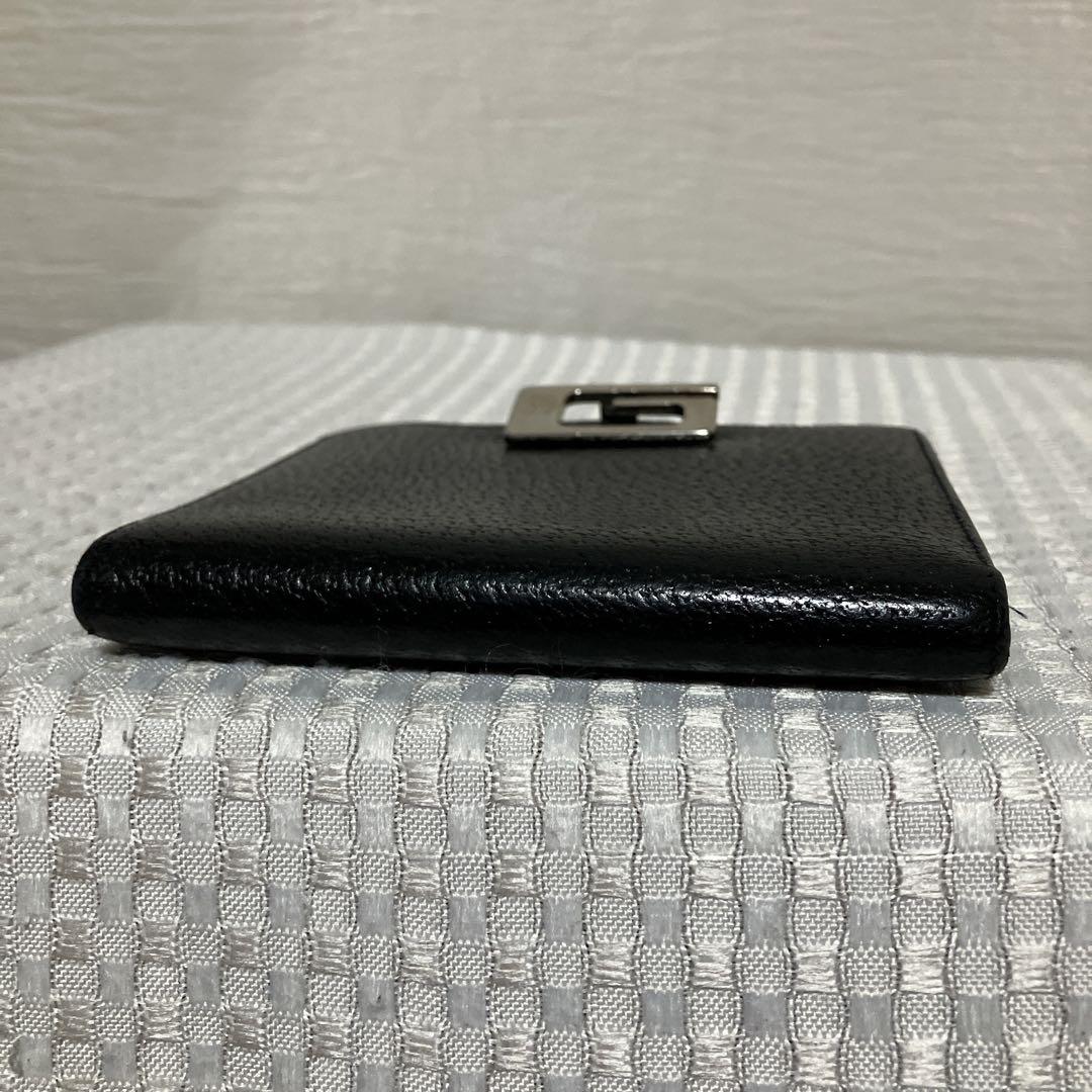 GUCCI /グッチ Gクリップ レザー 二つ折札入れ2箇所 小銭入れあり
