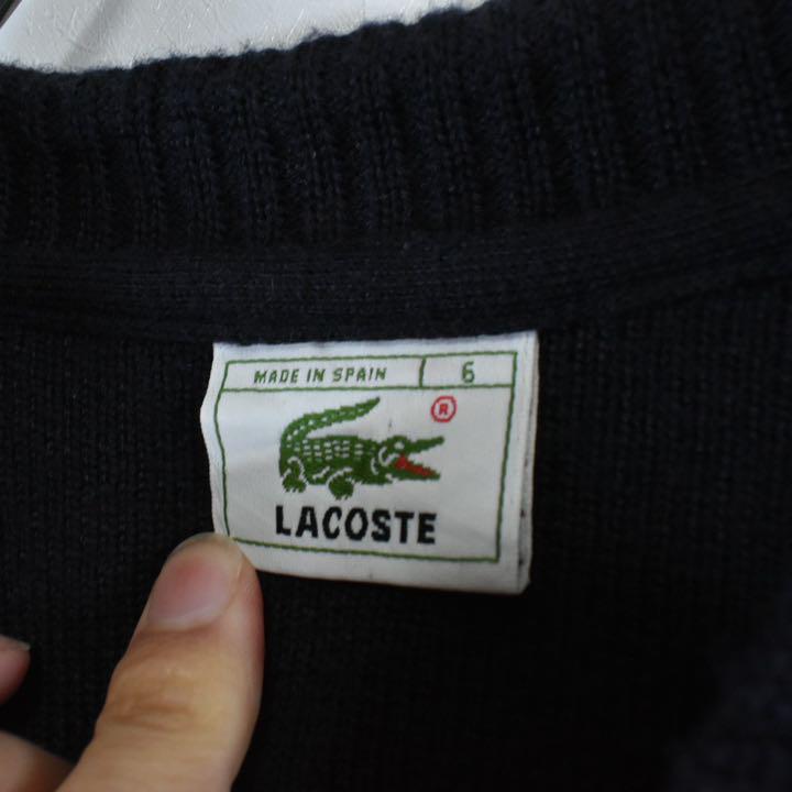 特価大人気 超激レア LACOSTE レザーカーディガン 革 袖ニット ワンポイント 襟付き JHcFU-m78070223141 人気好評
