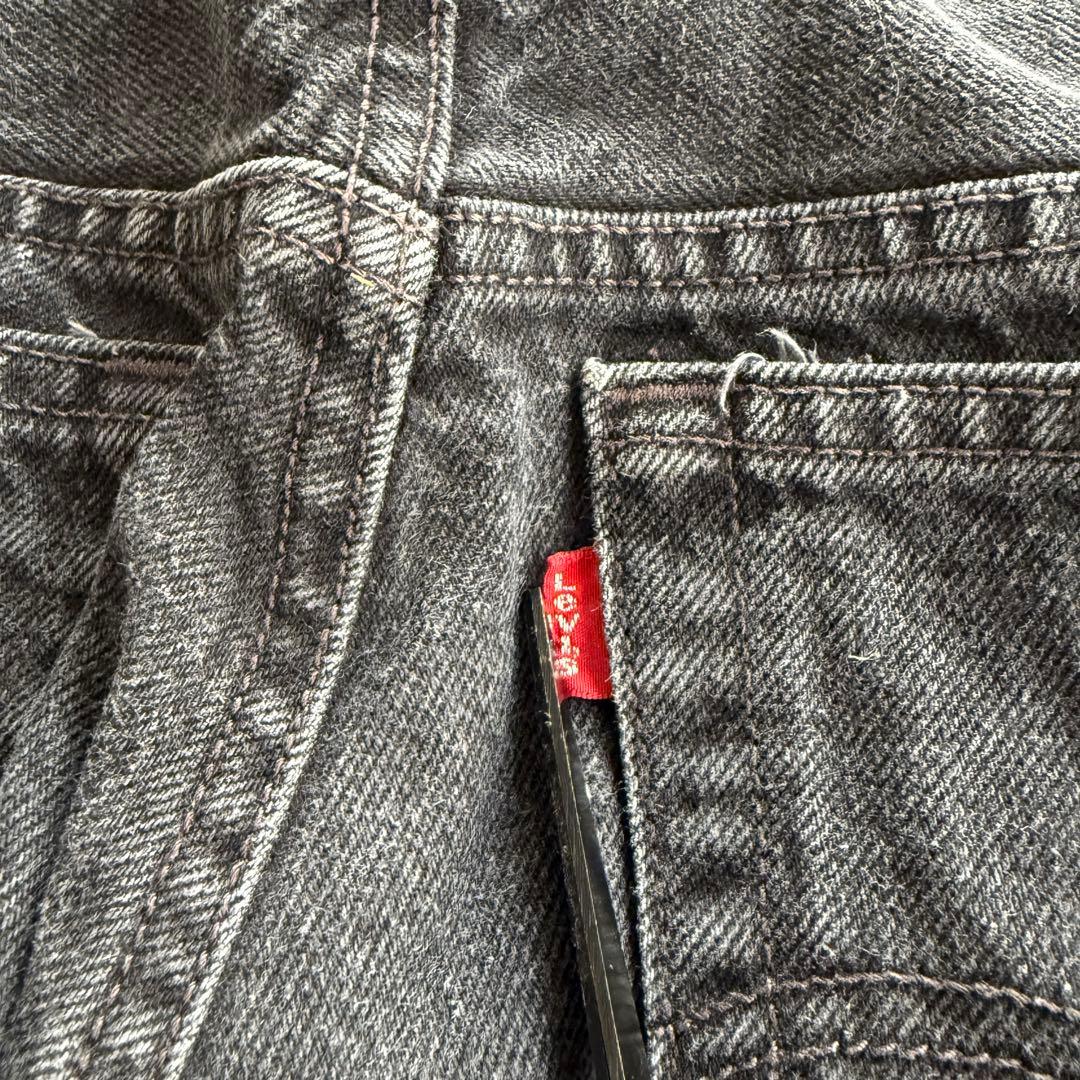 【太ブラックデニム】Levi's550ストリート古着　靴下チラ見せコーデ◎通年