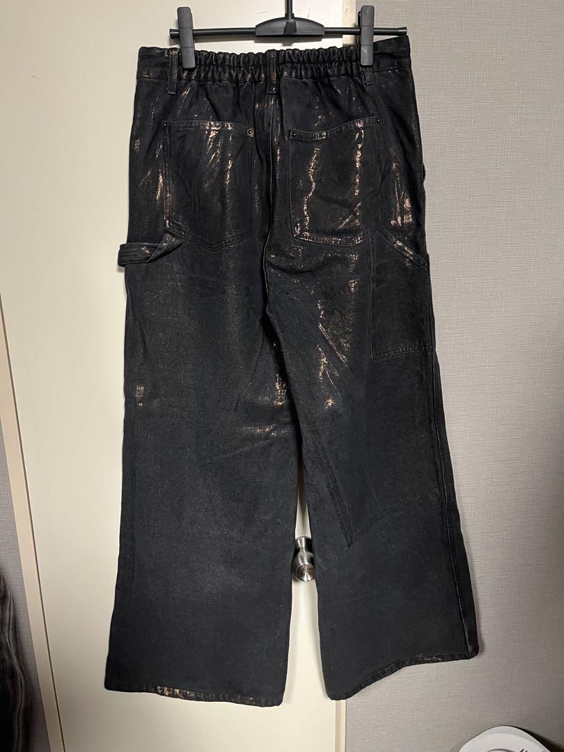 CLEL 特殊加工ダブルニーデニムパンツ アッシュグレー Lサイズ
