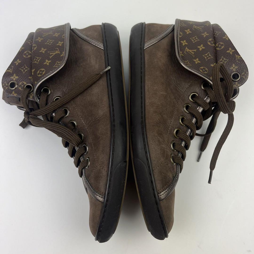 LOUIS VUITTON モノグラム 35.5 茶 革靴 ブーツ 箱付 LOUIS VUITTON モノグラム 35.5 茶 革靴 ブーツ 箱付