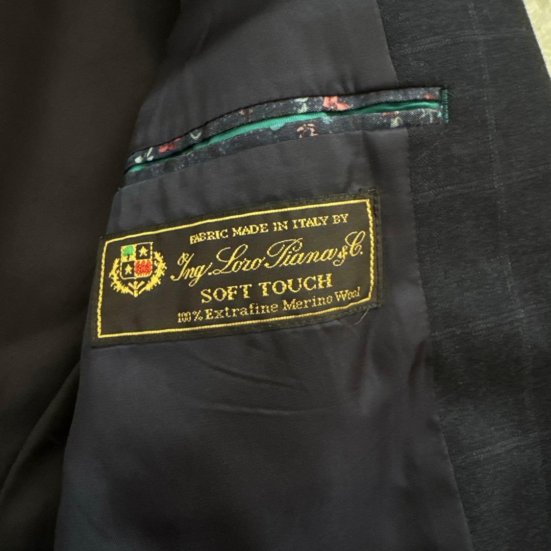 【Paul Smith】  × Loro Piana濃紺チェック ジャケットジレM スーツ メンズ