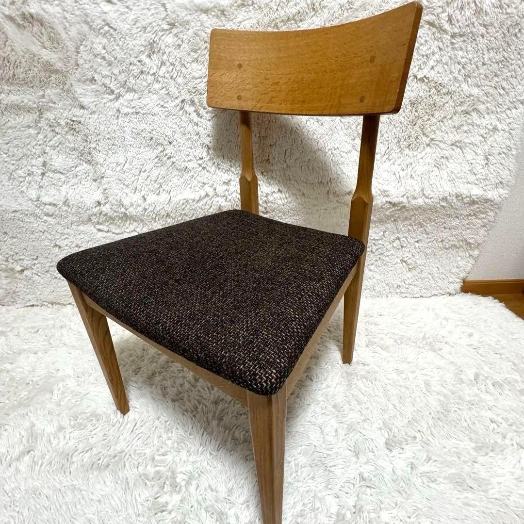 【美品】日進木工　ジャガード織りファブリック　ダイニングチェア　飛騨家具　高山②