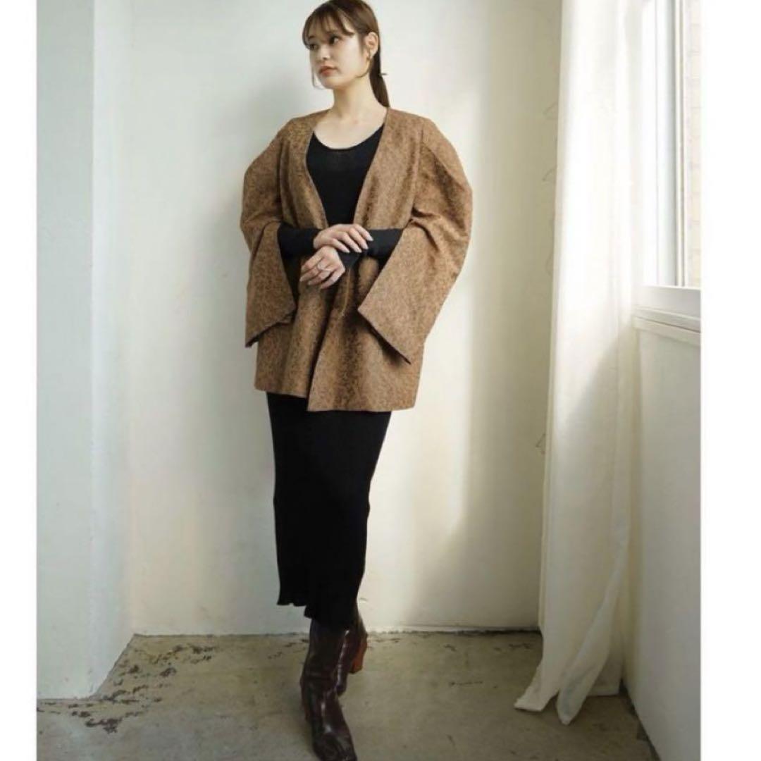 acka flower jacquard jacket（brown）