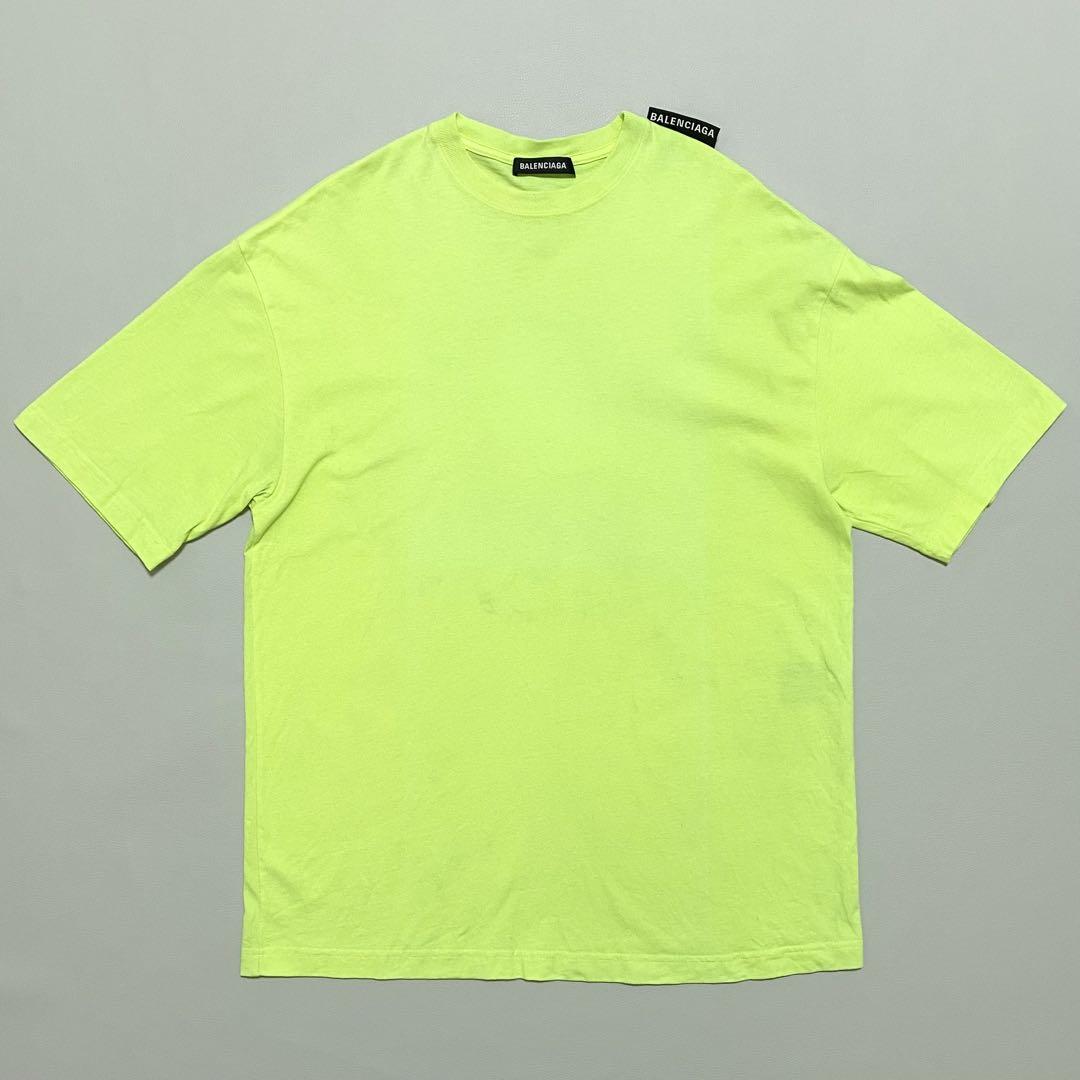 BALENCIAGA / コットンTシャツ 半袖 イエロー 肩ロゴタグ