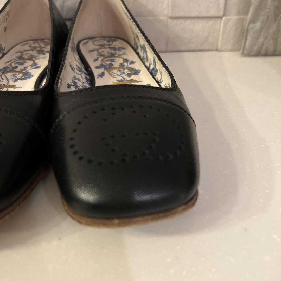 GUCCI G レザー バレエ フラットシューズ