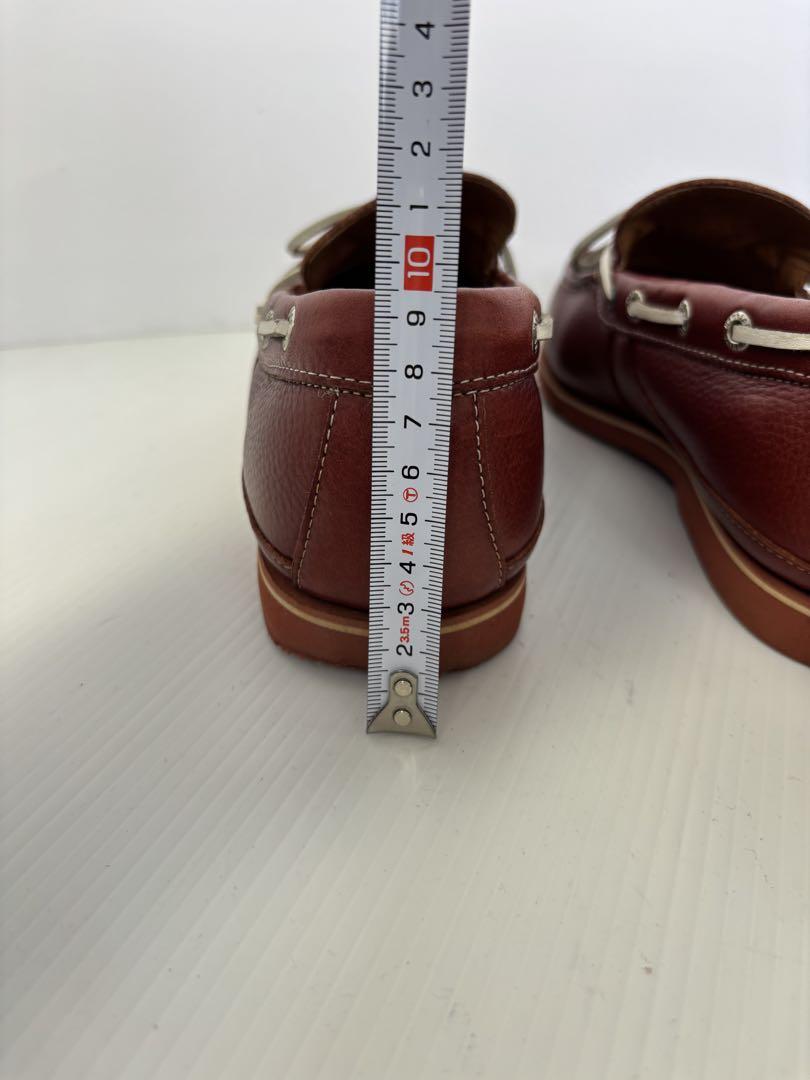 Hawkinsブラウン 茶色レザー デッキシューズ26cm 3Ｅ
