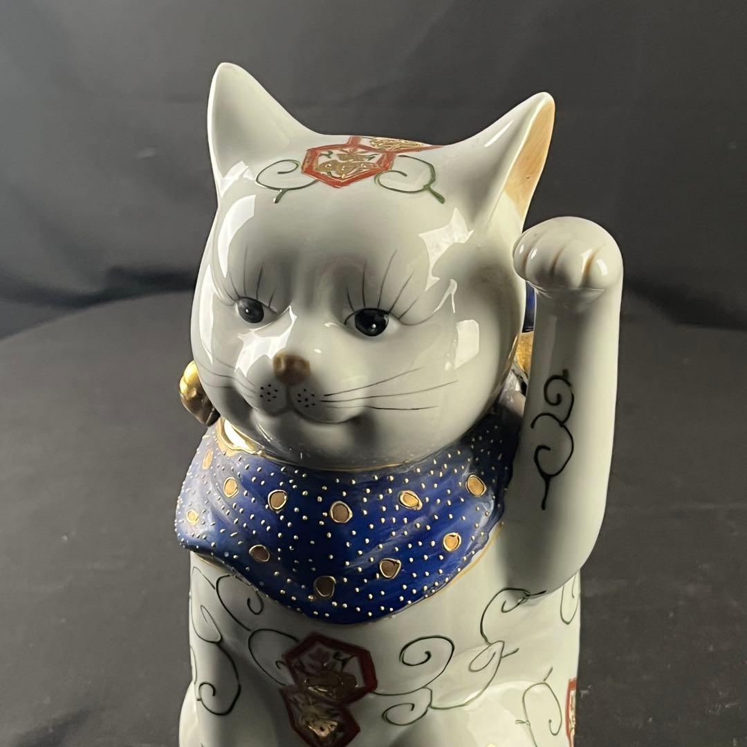 古伊万里 金襴手色絵 招き猫 陶磁器 置物 24センチ 古伊万里 金襴手色絵 招き猫 陶磁器 置物 24センチ - メルカリ