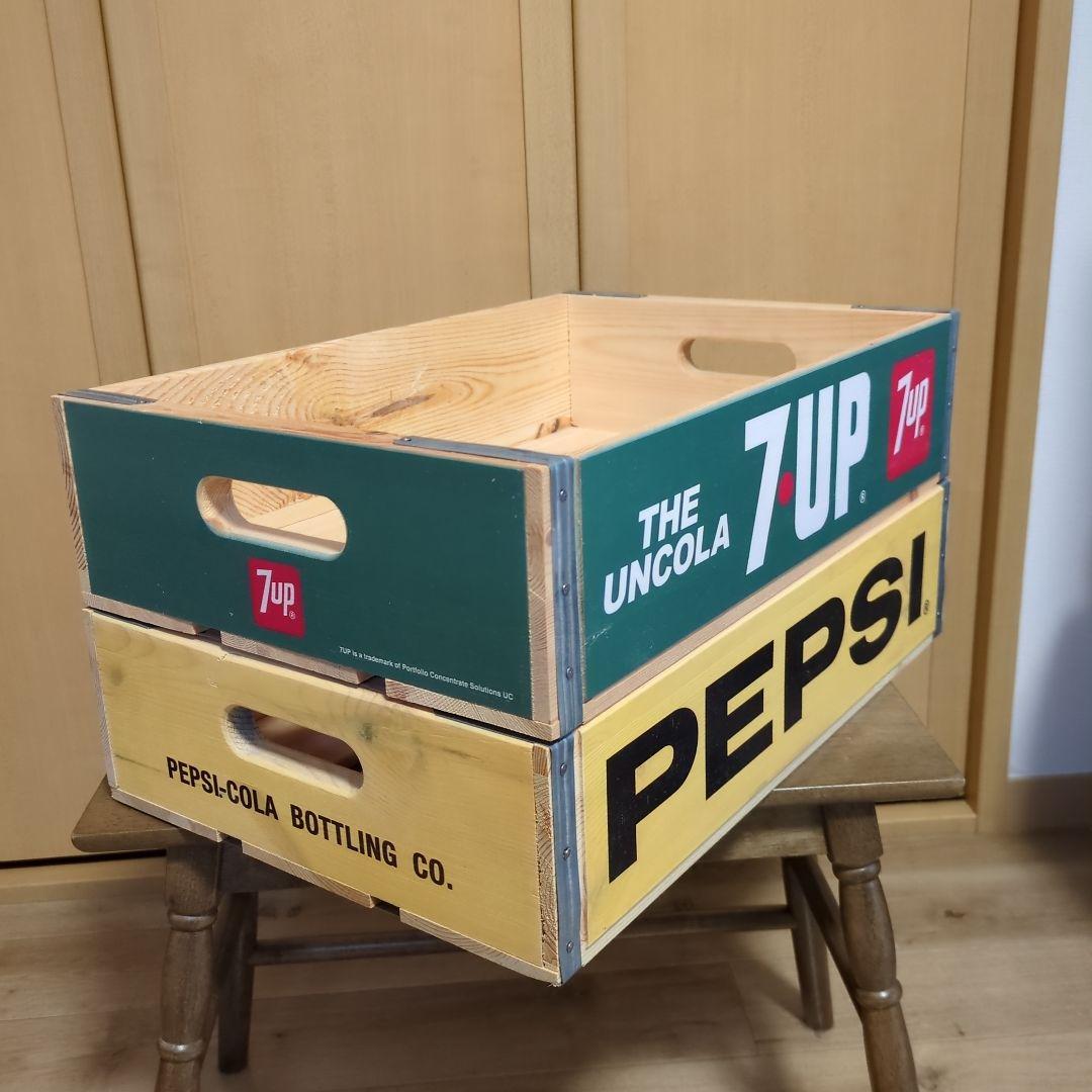 7UP＆PEPSI 木製収納ボックス