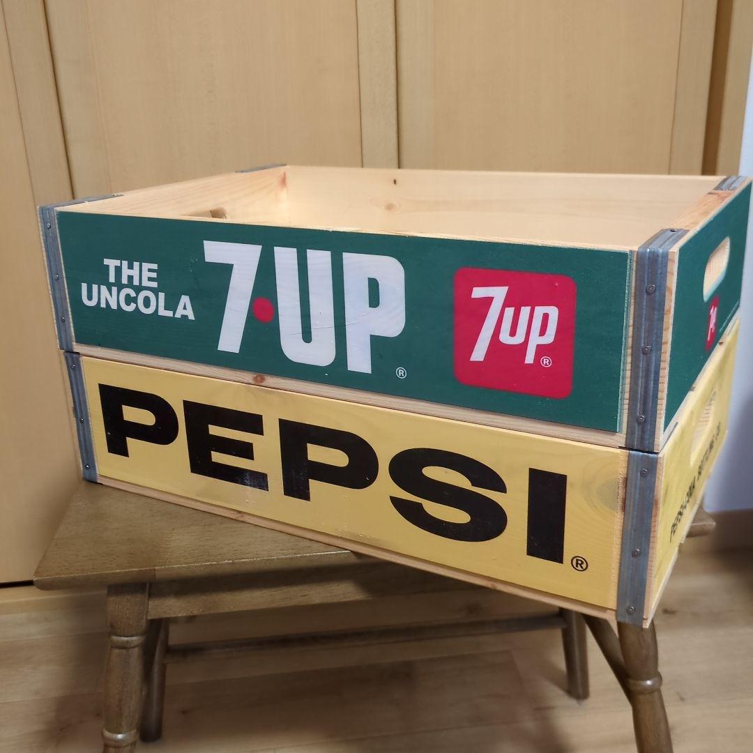 7UP＆PEPSI 木製収納ボックス