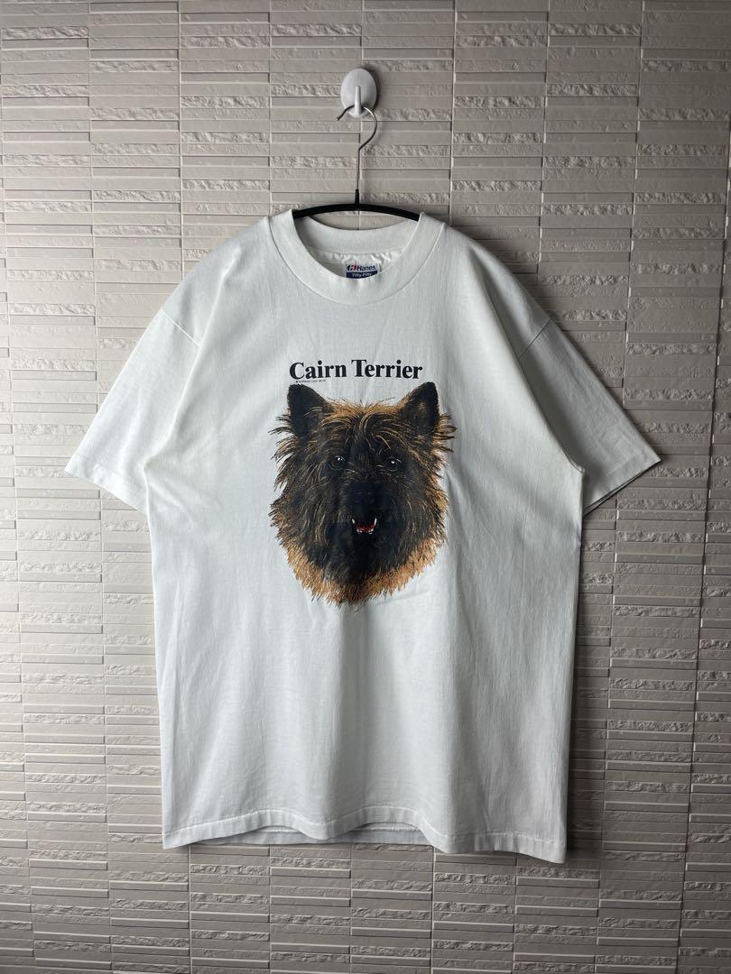 90sUSA製ヴィンテージ シングルステッチ 犬 アニマルプリントtシャツ