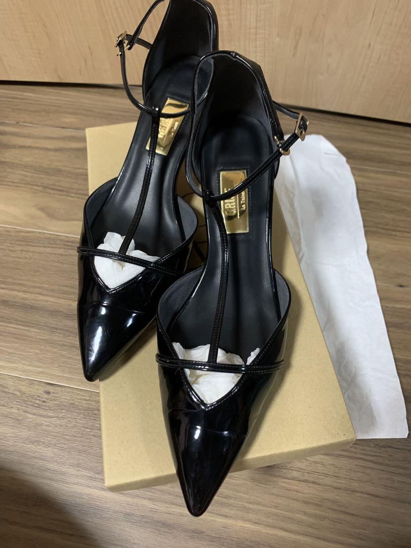 GRISE LE TALON 5cmポインテッドストラップセパレートパンプス