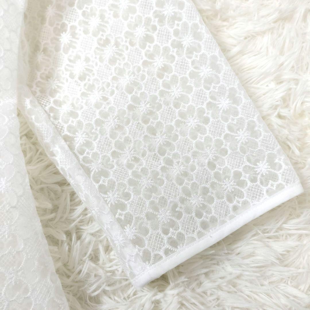 スーパービューティー 透かし花柄刺繍 レース ノーカラー ロングジャケット
