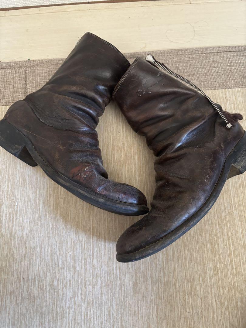 GUIDI グイディ 初期 42 バックジップ ブーツ ブラウン ジャ GUIDI グイディ 初期 42 バックジップ ブーツ ブラウン ジャ