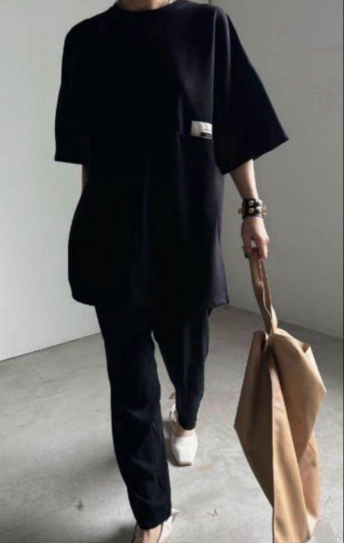 AMERI SEAM POCKET BIG TEE ブラック