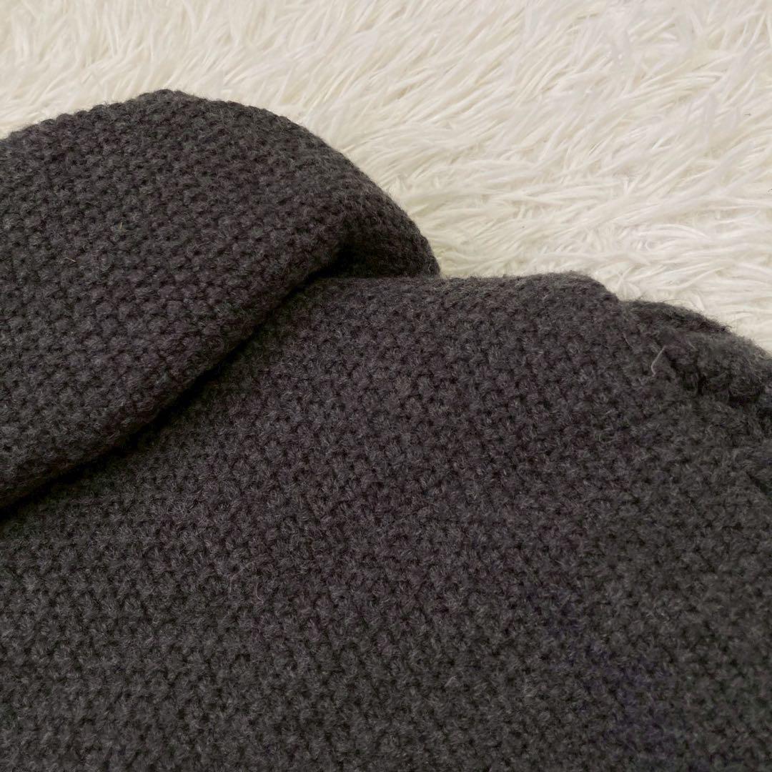 iCB ニットダウンジャケット チャコール S キレイめ ケーブル編み オシャレ