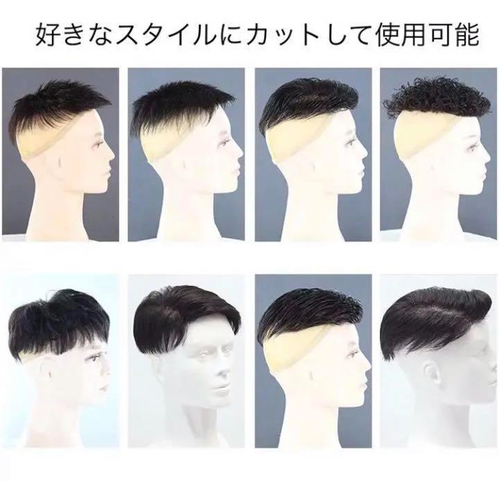 メンズ ウィッグ 男性用 かつら 100%人毛 黑色 ベース18*22