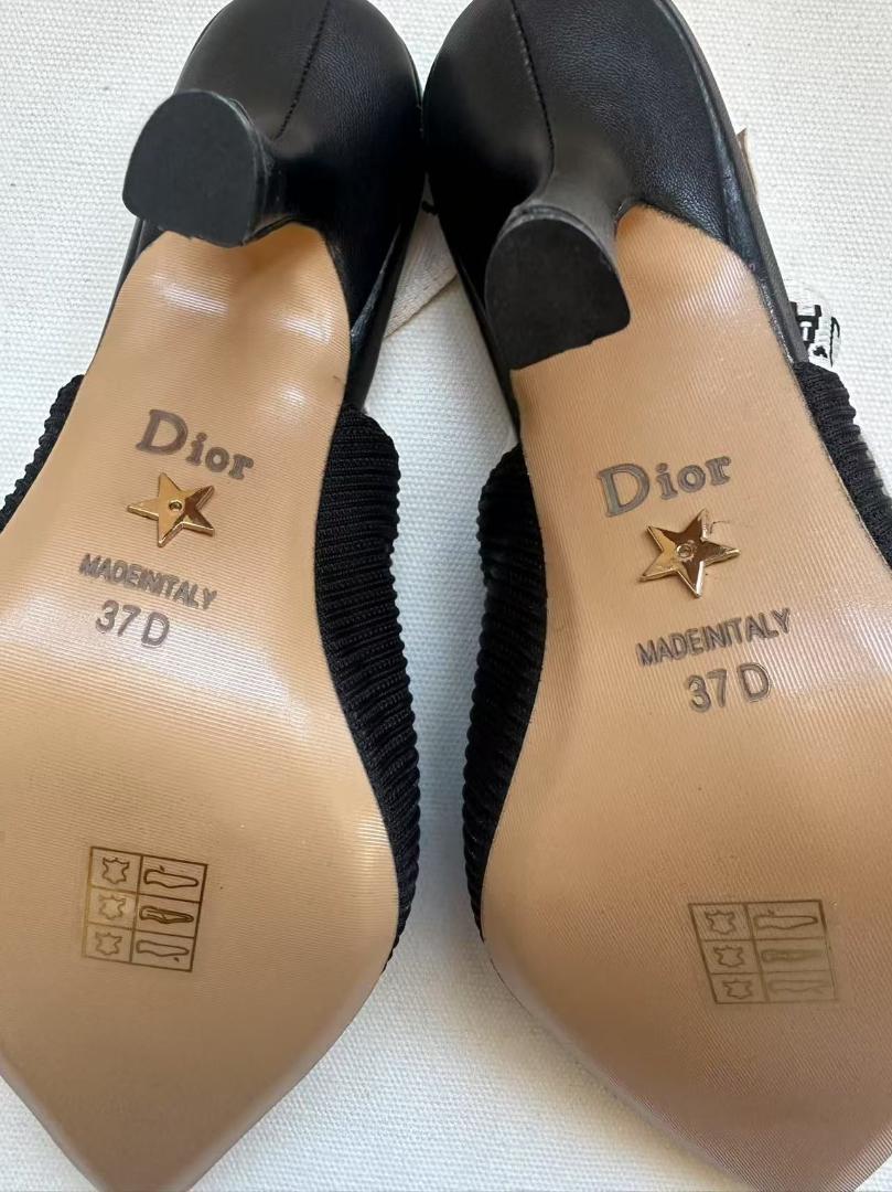 即日発送★Christian Dior ブラック スリングバックパンプス