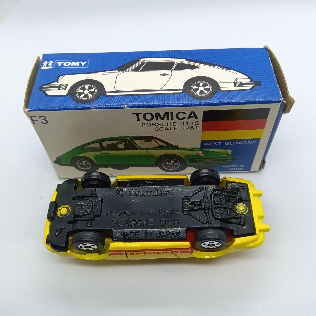 トミカ 青箱 F3 ポルシェ911S 黄 日本製