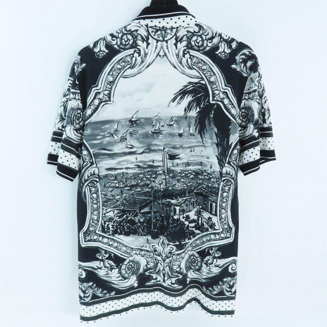 ☆ドルチェ&ガッバーナ☆ポロシャツ☆新品未使用☆48☆ DOLCE & GABBANA/ドルチェアンドガッバーナ 総柄 半袖ポロシャツ
