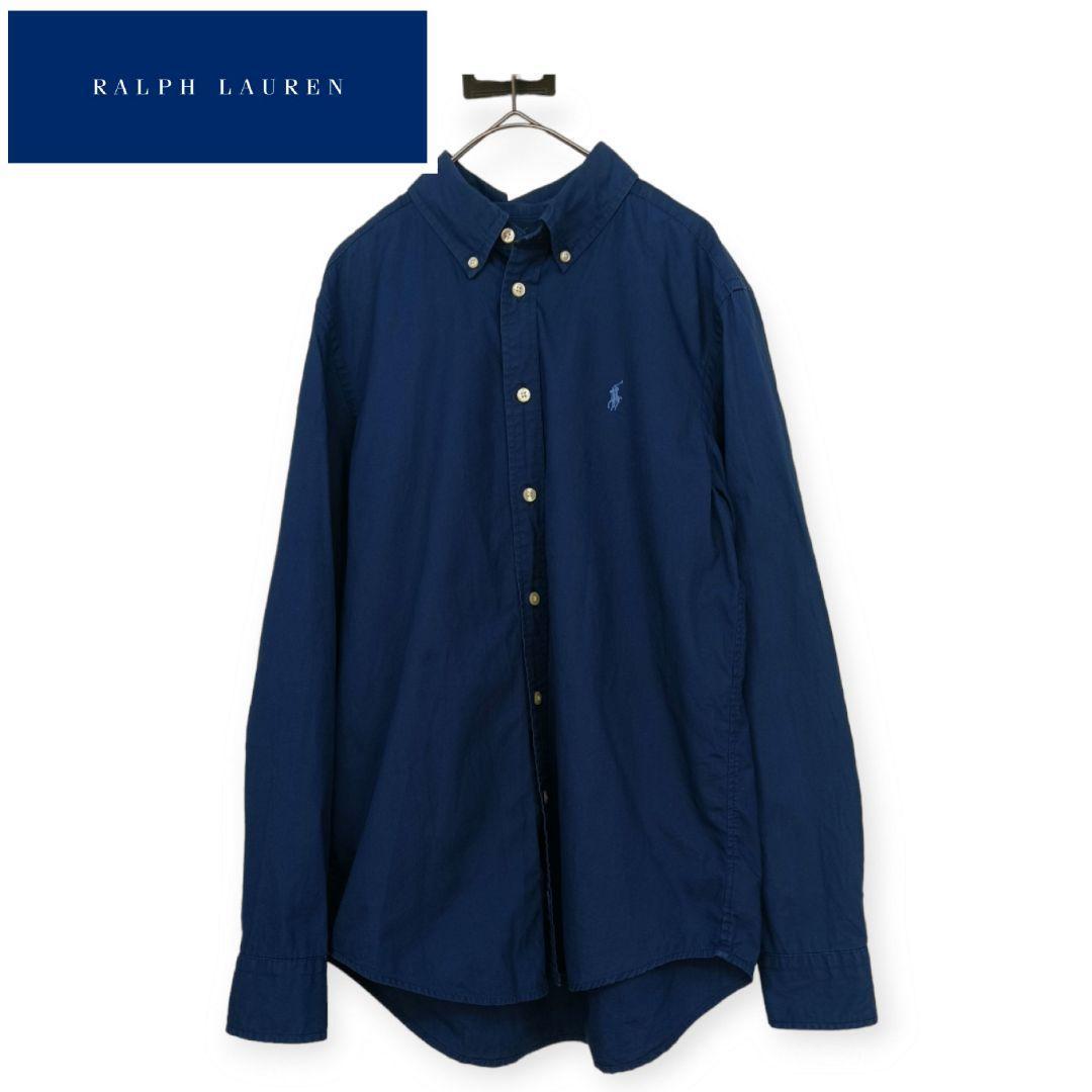 RALPH LAUREN　ラルフローレン　メンズ　シャツ　紺　ビジネス　L