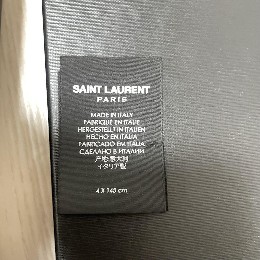 箱付き　SAINT LAURENT ネクタイ　ナロータイネイビー　ドット柄