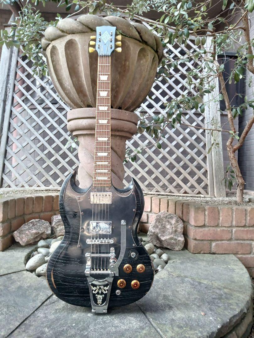 メーカー不明　SG タイプ　エレキギター　Aged　ビンテージ　オールド