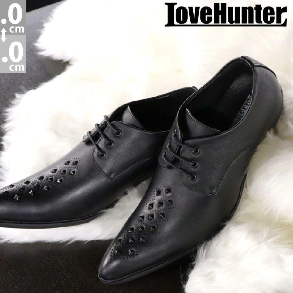 【新品未使用】LoveHunter 合皮 ブラックシューズ スタッズ付き