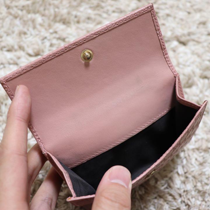 安いセール 箱付き 美品 GUCCI マイクロ GG シマ ロゴプレート くすみピンク 06IsG-m78127051708 豊富な大得価