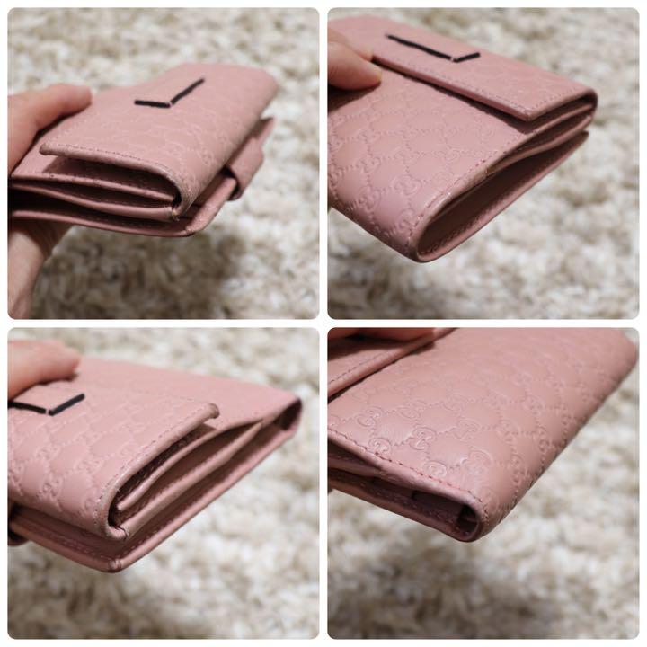 安いセール 箱付き 美品 GUCCI マイクロ GG シマ ロゴプレート くすみピンク 06IsG-m78127051708 豊富な大得価