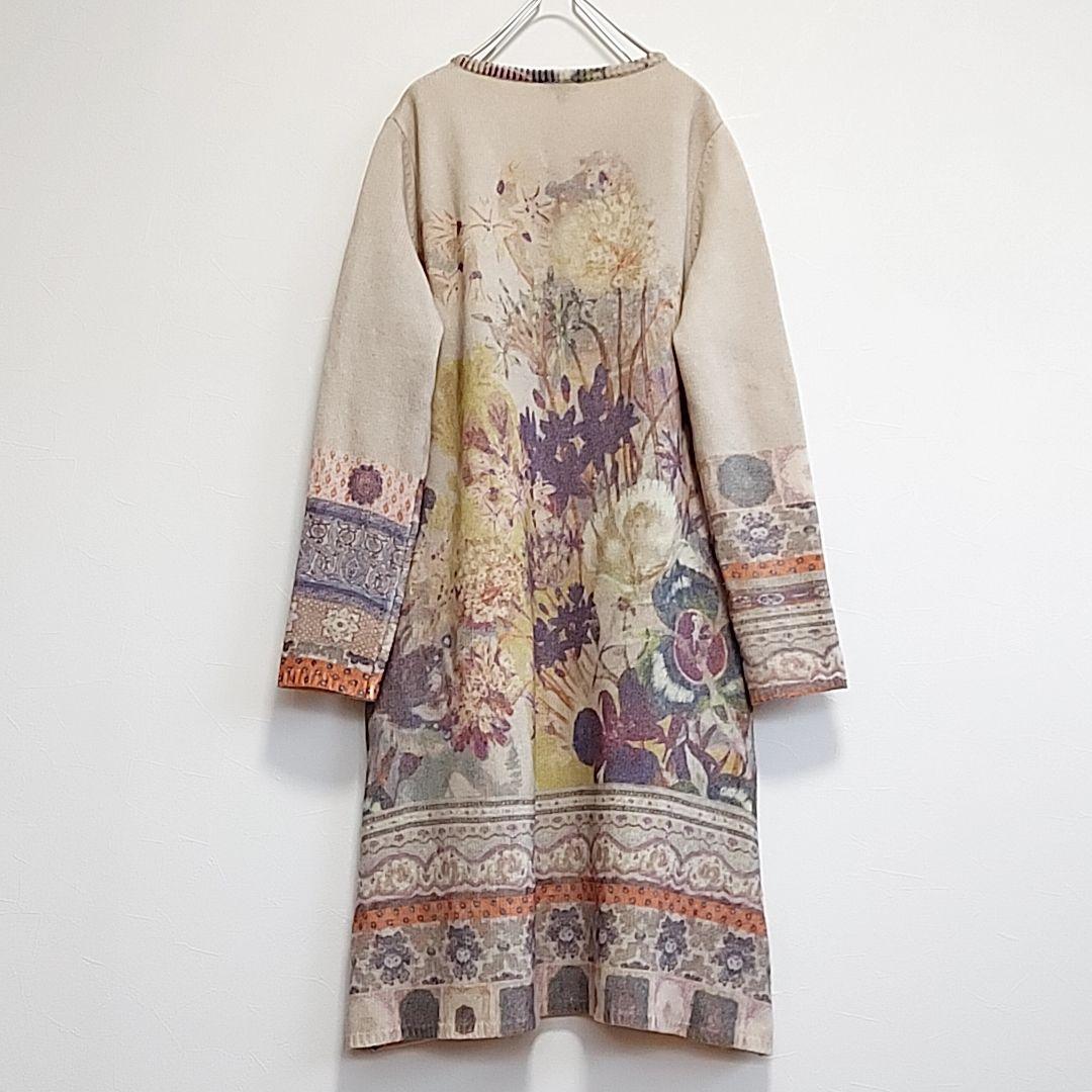 ETRO カシミヤ混 花柄 ニット ワンピース イタリア製 46 ETRO カシミヤ混 花柄 ニット ワンピース イタリア製 46