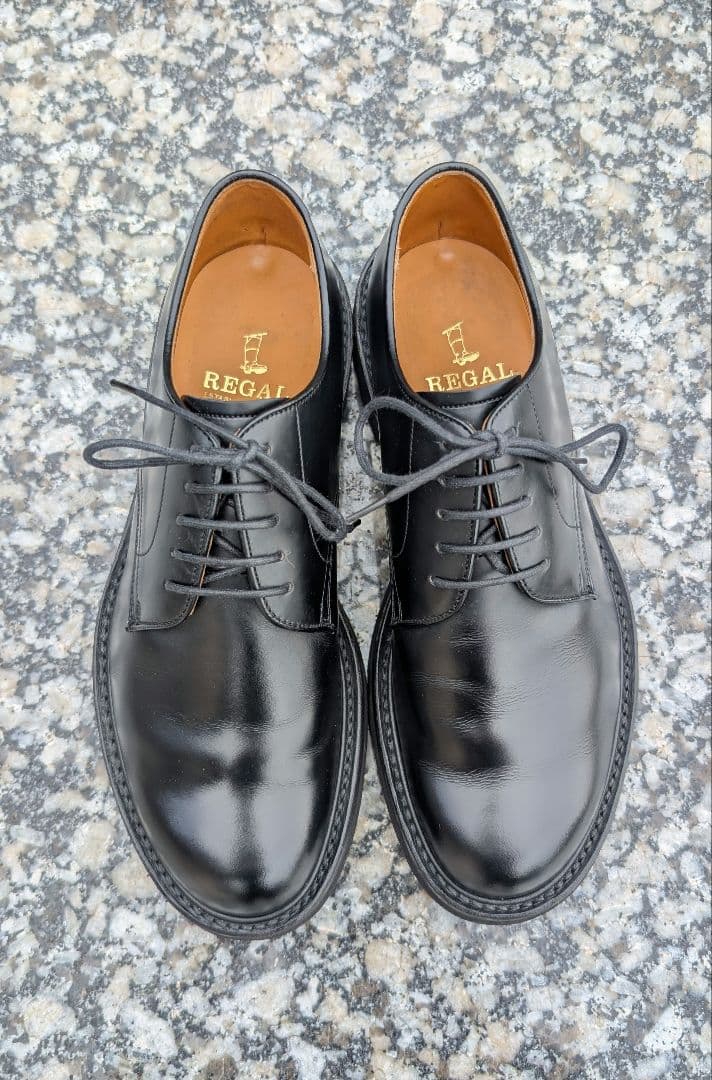 REGAL JN01 プレーントゥ ブラック 24.5EEE24.5cm REGAL