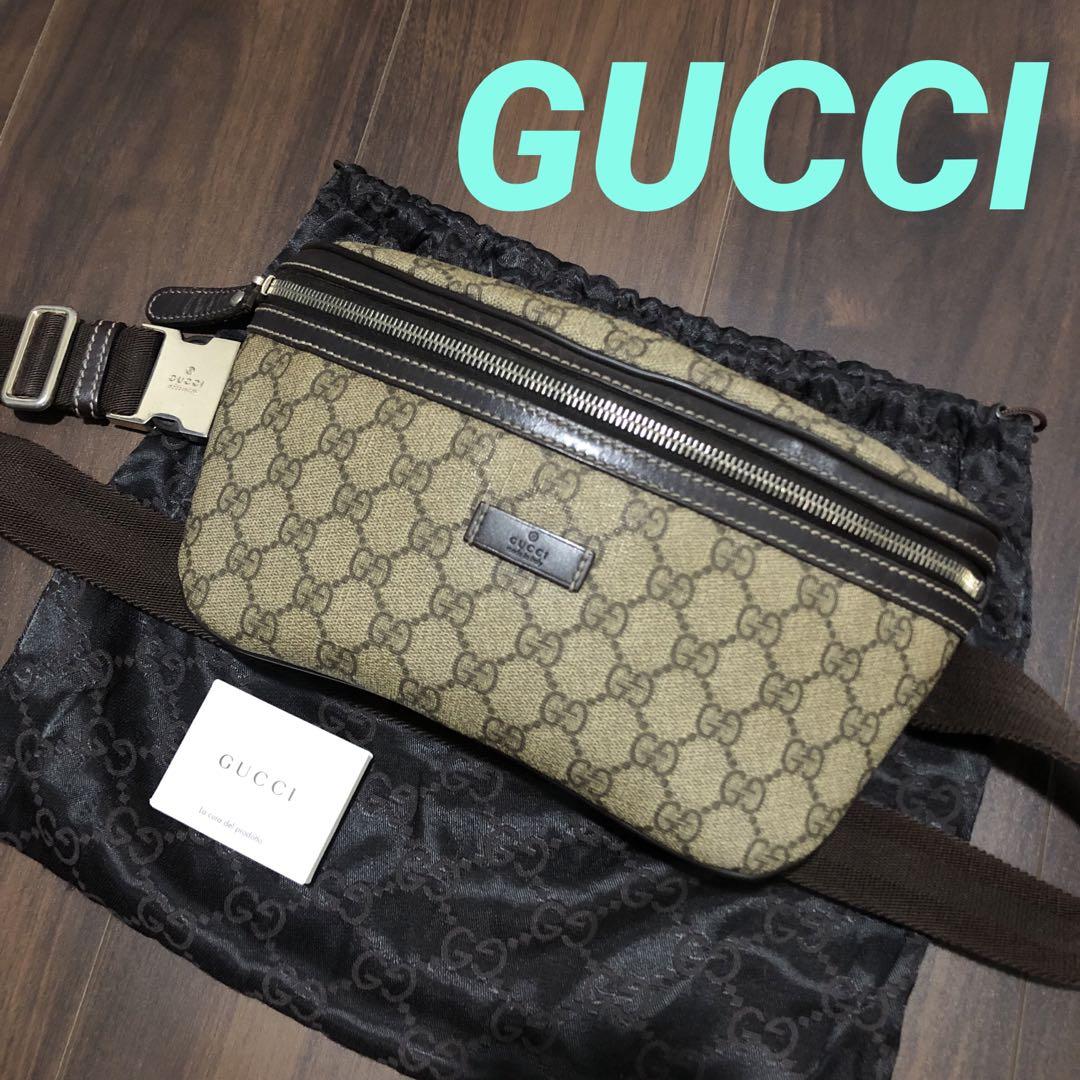 美品 GUCCI グッチ ボディバッグ ウエストバッグ ウエストポーチ GG柄-