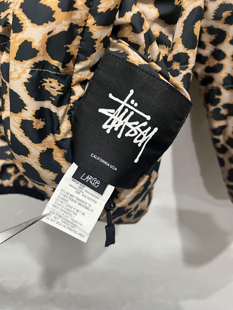 STUSSYリバーシブルナイロンジャケット　 ヒョウ柄　サイズL