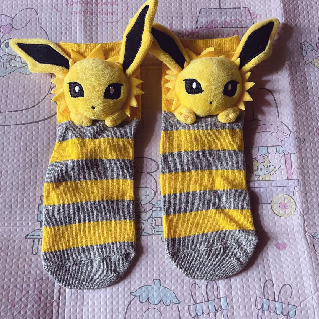 【未使用】ポケモン マスコット付き 靴下 サンダース ポケセン限定