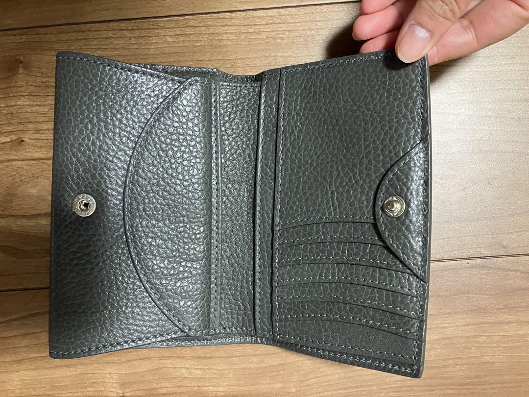 ヒロフ　HIROFU ソープラ　グレー　二つ折り財布 レザー ウォレット 本革