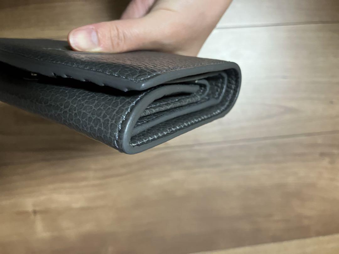 ヒロフ　HIROFU ソープラ　グレー　二つ折り財布 レザー ウォレット 本革