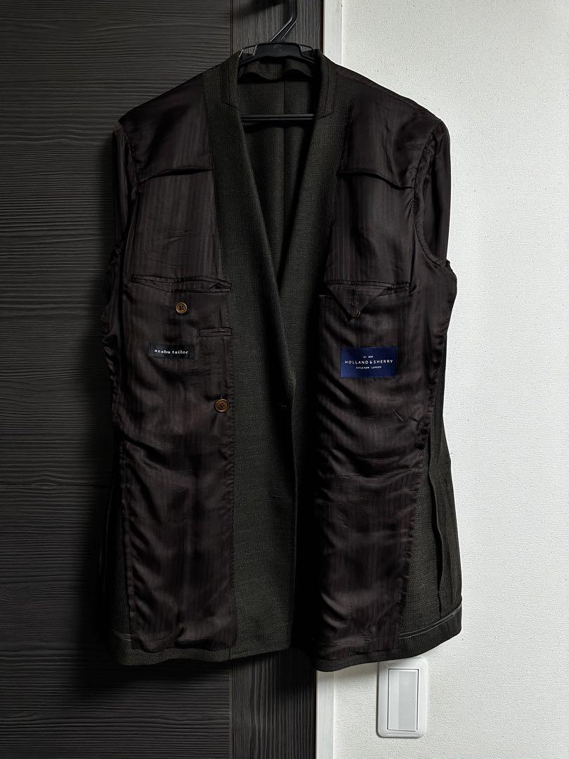 定価12万程度 HOLLAND&SHELLY ダブル カーキブラウン ブレザー