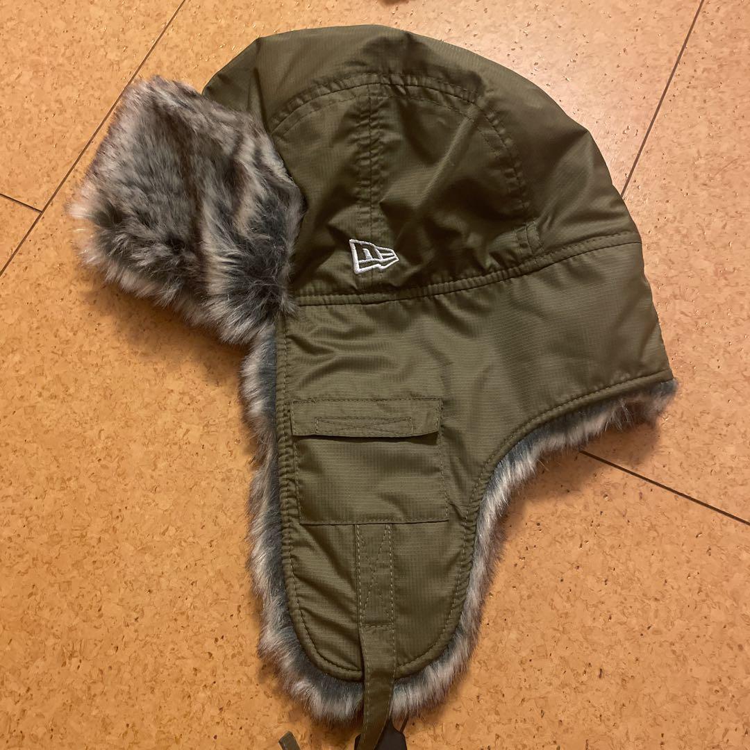 未着用 New era フライトキャップ トラッパー オリーブ Mサイズ