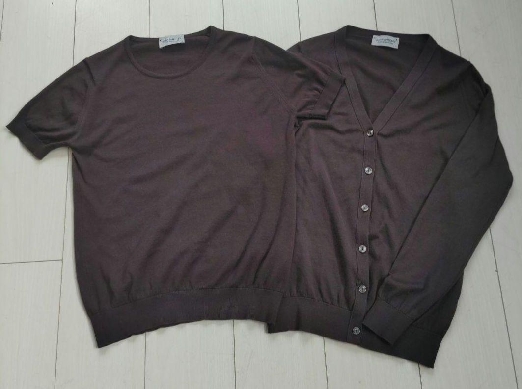 ジョンスメドレー JOHN SMEDLEY アンサンブルニット ブラウン 茶