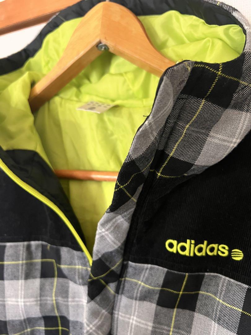 adidas チェック柄 ジャケット フード付き